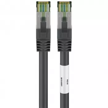 Wentronic Goobay Cable de red CAT 8.1, S/FTP (PiMF), Negro, 3 m – LSZH libre de halógenos, cobre AWG 24 (66723)