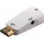 Wentronic Goobay Adaptador compacto HDMI a VGA con audio - HDMI macho a VGA hembra + jack de 3,5 mm, 1080p, negro 44793