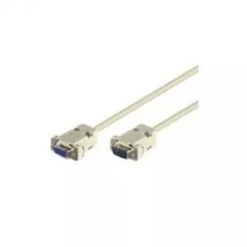Wentronic Goobay cable alargador D-SUB RS-232 de 9 pines conector macho a conector hembra, gris, 5 m 50225