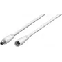 Wentronic Goobay Cable alargador DC 3 m blanco - conector macho hueco DC 5,5 x 2,1 mm a conector hembra 76675