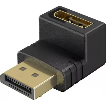 Wentronic Goobay Adaptador en ángulo DisplayPort 90° hacia abajo negro (77130)