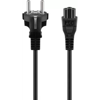 Wentronic Goobay cable alargador, conector macho Schuko a conector hembra Schuko, 1 m, negro, 16 A, 250 V, H05VV-F 3G1.5, conector en ángulo, CE/VDE 57846