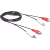 Wentronic Goobay cable alargador RCA, 2,5 m, 2x conector macho RCA a 2x conector hembra RCA, audio estéreo, negro 50026