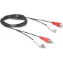 Wentronic Goobay cable alargador RCA, 2,5 m, 2x conector macho RCA a 2x conector hembra RCA, audio estéreo, negro 50026