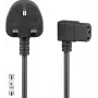 Wentronic Goobay Cable de alimentación UK de 3 pines a IEC C13 en ángulo, 2 m, negro 45767