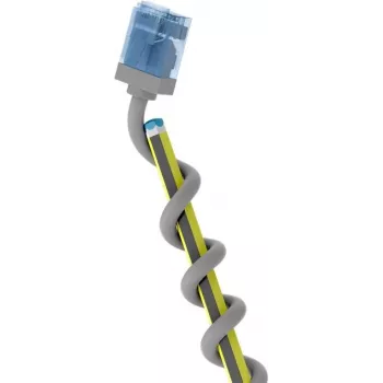 Wentronic Goobay cable de red Cat 6A Slim U/UTP ultraflexible, gris, 0,5 m, conectores extra cortos, cobre puro 74223