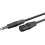 Wentronic Goobay cable de audio XLR macho a jack 6,35 mm macho, 1 m, negro 80049