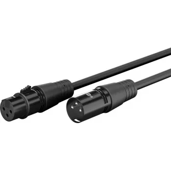 WENTRONIC Goobay Cable de micrófono XLR, 1 m, negro, conector macho a conector hembra 80028