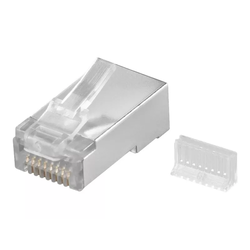 Wentronic Conector modular RJ45 apantallado 8P8C para cable redondo, a granel
