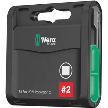 Wera 05057790001 Bit-Check Set de 20 puntas con soporte Rapidaptor, recubrimiento de diamante, codificación de colores Take it easy
