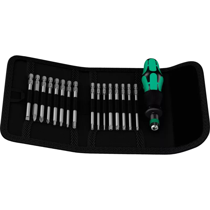 Wera Juego de puntas Kraftform Kompakt 60 de 17 piezas, ranura, Phillips, Pozidriv, TORX BO 05051042001