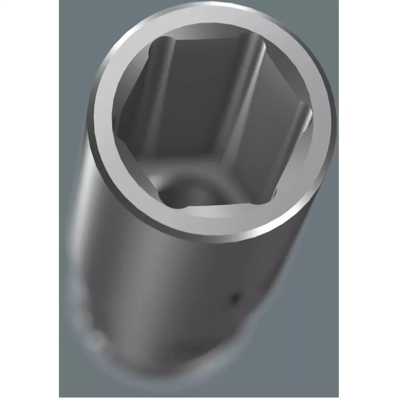 Wera 3/8 inch juego de vasos de perfil bajo con accionamiento sobre barra magnética, 9 piezas, métrico, negro/verde
