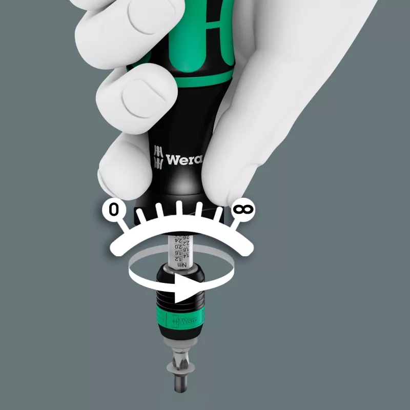 Wera 7445/46/47 set de destornilladores dinamométricos, 27 piezas (0,3-6,0 Nm) con portapuntas Rapidaptor, caja textil 05350451001