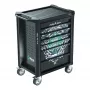 Wera 9700 Tool Rebel carro de taller 1, 7 cajones, encimera de acero inoxidable, verde/negro