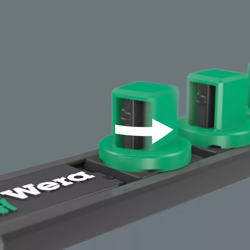 Wera Barra magnética para llaves de vaso A Imperial accionamiento 1/4 pulgadas, 4 soportes, 05005420001