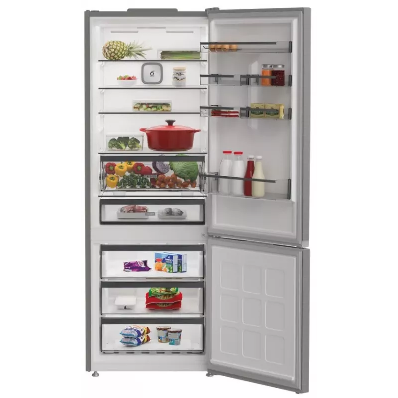 Whirlpool WHK2 6493 X4E frigorífico combi con congelador inferior, 490 l, No Frost, clase energética E, acero inoxidable