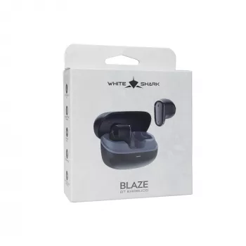 White Shark BLAZE-B GEB-TWS-201 auriculares inalámbricos True Wireless Bluetooth 5.1 in-ear con estuche de carga, protección al agua IPX4, control táctil, negro