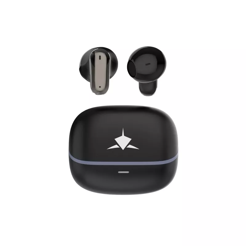 White Shark BLAZE-B GEB-TWS-201 auriculares inalámbricos True Wireless Bluetooth 5.1 in-ear con estuche de carga, protección al agua IPX4, control táctil, negro