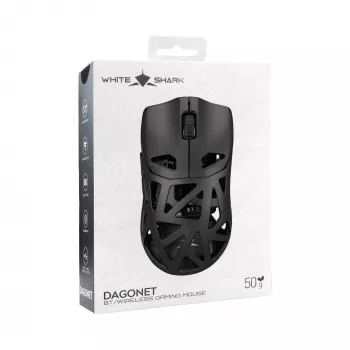 White Shark DAGONET-2 WGM-5019 Ratón gaming inalámbrico, 24000 DPI, Negro