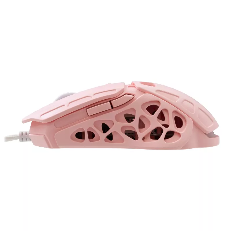 White Shark ECTOR-P GM-5016 ratón gaming con cable, 6400 DPI, rosa