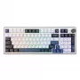 White Shark EXCALIBUR-W Teclado gaming mecánico, 75% Layout, KTT Wine Red Hot-Swap, Per-Key RGB, con cable, blanco