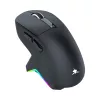 White Shark GAWAIN-B ratón gaming inalámbrico, 12000 DPI, 500 mAh, 56 g, negro