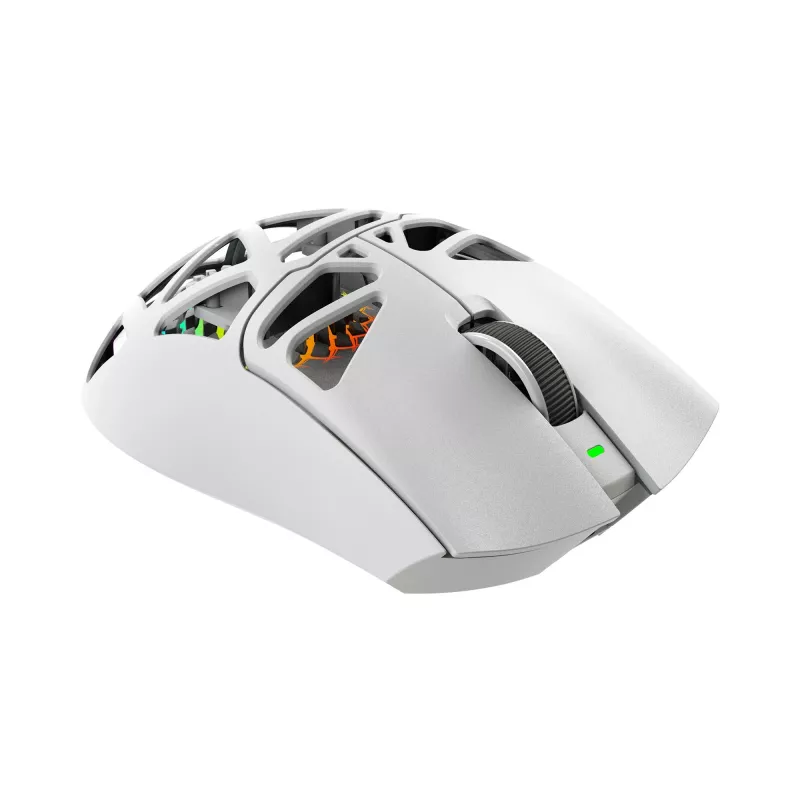 White Shark MORIEN WGM-5025 ratón gaming tri-modo (BT / 2,4 GHz / con cable), 6200 DPI (hasta 12000), RGB, blanco