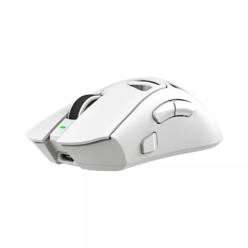 White Shark MORIEN WGM-5025 ratón gaming tri-modo (BT / 2,4 GHz / con cable), 6200 DPI (hasta 12000), RGB, blanco