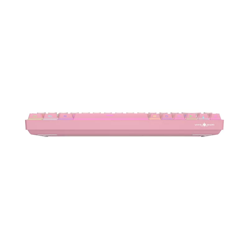 White Shark NUNCHAKU-P-US-RED.SW Teclado mecánico gaming TKL - 87 teclas, interruptores Outemu Red, iluminación RGB, rosa