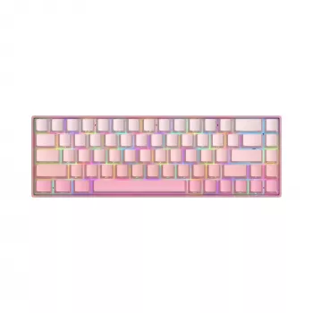 White Shark NUNCHAKU-P-US-RED.SW Teclado mecánico gaming TKL - 87 teclas, interruptores Outemu Red, iluminación RGB, rosa