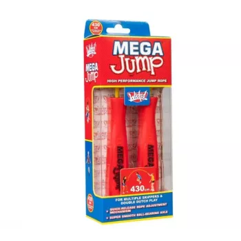 Wicked Vision Mega Jump Comba de velocidad doble con rodamientos, ajustable 2,8 m PVC, mangos ergonómicos, sin torsión, para fitness y double unders, azul/negro