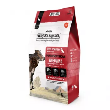 Pienso seco monoproteico de ternera WIEJSKA ZAGRODA para perros - 6 kg
