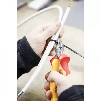 Wiha 43458 Alicates de corte diagonal Professional electric 160 mm, DynamicJoint, Rojo/Amarillo