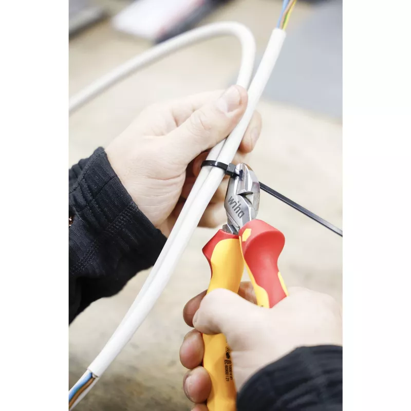 Wiha 43458 Professional electric Alicate de corte diagonal 160 mm, DynamicJoint, rojo/amarillo