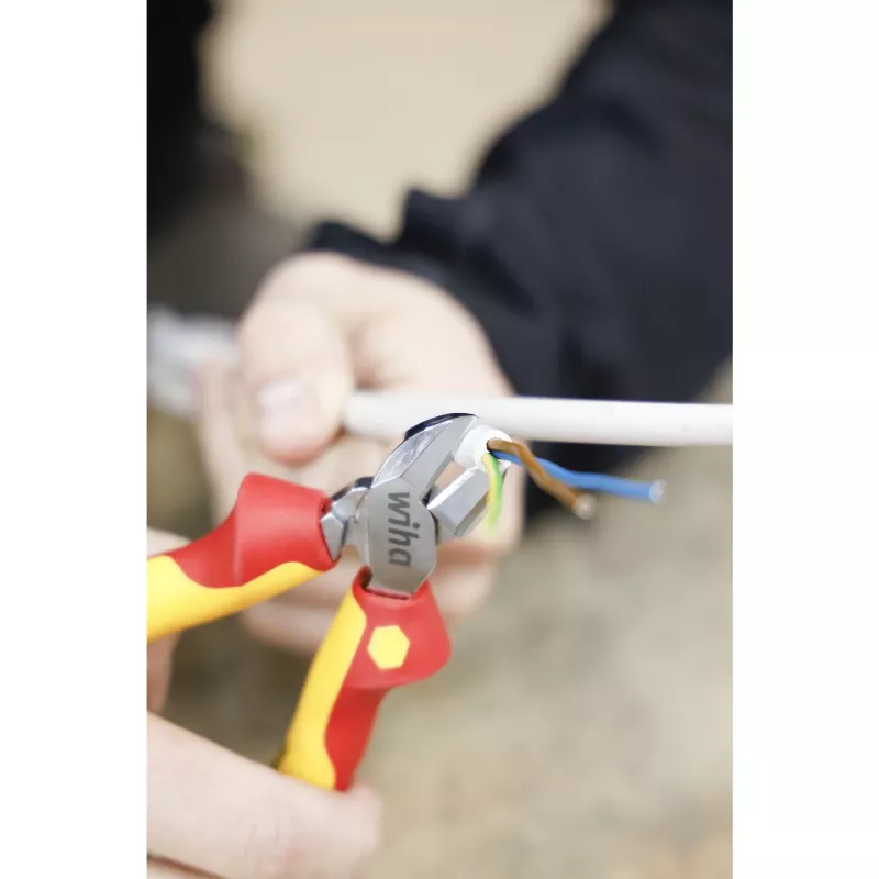 Wiha 43458 Professional electric Alicate de corte diagonal 160 mm, DynamicJoint, rojo/amarillo