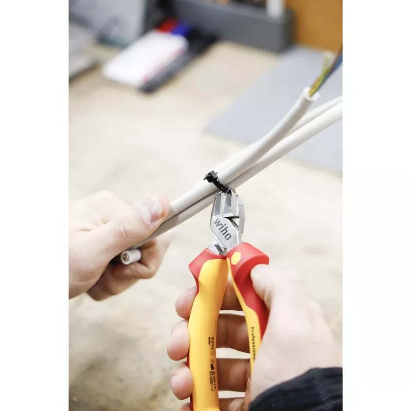 Wiha 43458 Professional electric Alicate de corte diagonal 160 mm, DynamicJoint, rojo/amarillo