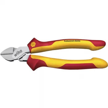 Wiha 43458 Alicates de corte diagonal Professional electric 160 mm, DynamicJoint, Rojo/Amarillo
