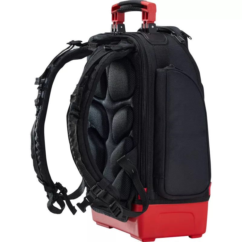 Wiha 45528 Mochila de herramientas para electricista, 28 piezas, 385 x 260 x 530 mm, Negro/Rojo