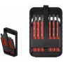 Wiha slimBit electric 45804 Juego de puntas de destornillador VDE aisladas, 6 piezas, ranura, Phillips, Pozidriv, TORX, 75 mm