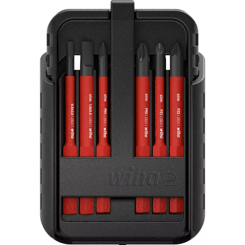 Wiha set de destornilladores VDE con puntas intercambiables 12 piezas slimBit electric SB2831B951