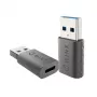 Adaptador WINX LINK Simple USB a Type-C doble pack (USB-A macho a USB-C hembra, 5Gbit/s, 15W, Space Grey, pack de 2)