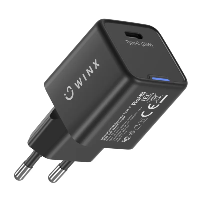 Cargador de pared WINX POWER Essential Type-C 20W GaN - blanco