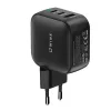 WINX POWER Max 65W Cargador de pared GaN - 2x USB-C PD, 1x USB-A QC, Negro