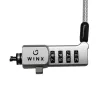 WINX Secure Max Candado de cable universal con código - Candado de combinación reseteable de 4 dígitos, acero trenzado, 1,8 m, Negro/Plata