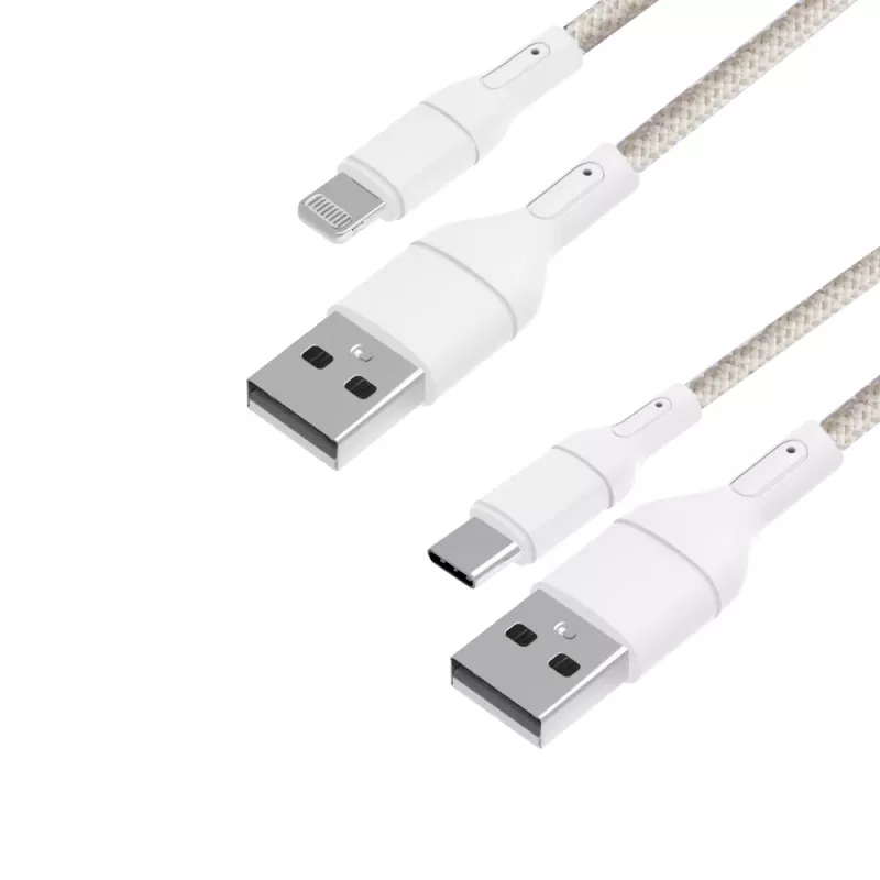 Cable de carga WINX USB a Type-C|Lightning 2 en 1 split 1,2m negro