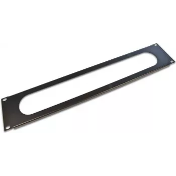 Wirewin Placa de entrada de cables de 19 pulgadas 2U sin cepillo, Negro RAL9005 (KDP 2HE OB BL)