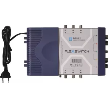 WISI FLEXSWITCH DXS0512 multiswitch activo 5-in-12 con fuente de alimentación