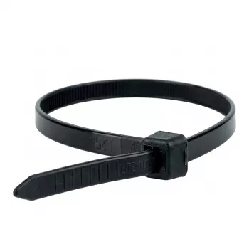 Brida de cable de nailon negra WKK estable a los UV 710x9mm 100 uds.