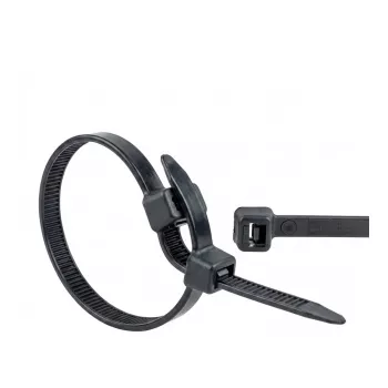 Bridas WKK 370 mm 7,60 mm negras estabilizadas UV 100 uds.