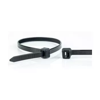 WKK Bridas de nailon negras estabilizadas a los rayos UV 100 x 2,5 mm, pack de 100